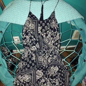 Navy Blue Bandana Skater Dress